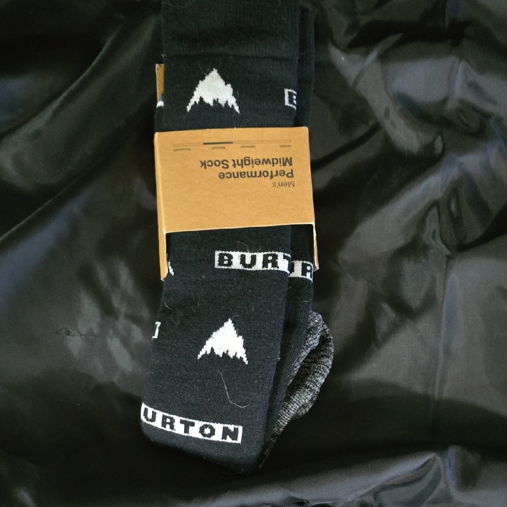 Burton Black and Gray Midweight Athletic Socks